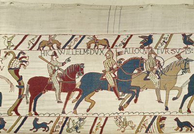 Duke William exhorts his troops to prepare themselves for the battle against the English army, Bayeux Tapestry by Unbekannt Unbekannt